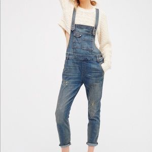 Free People Washed Denim Overall